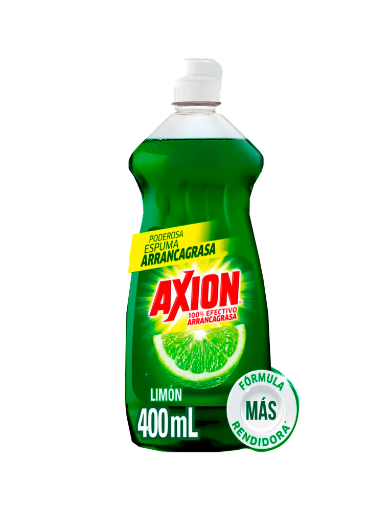 Detergente Limón  Líquido Para Platos AXION 400 mL  Mas 3 Gratis