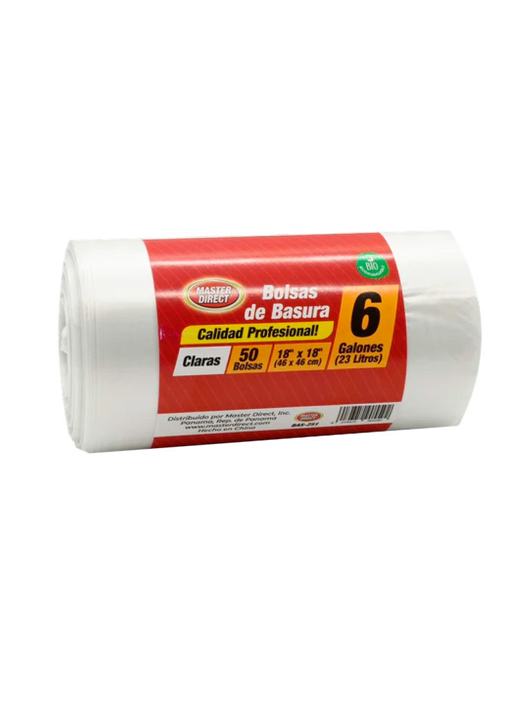 Bolsas de Basura Biodegradables en Rollos MASTERDIRECT 18" x 18" 6 gls 23 L